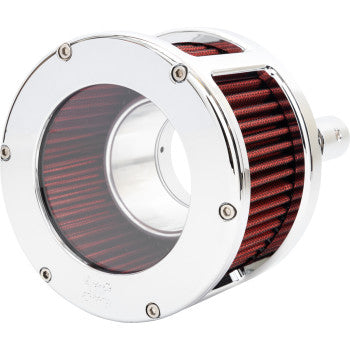 Feuling Parts Air Cleaner - Ba Race Series - Clear Cover - Red Filter - Chrome Finish