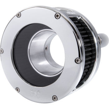 Feuling Parts Air Cleaner - Ba Series - Clear Cover - Black Filter - Chrome Finish