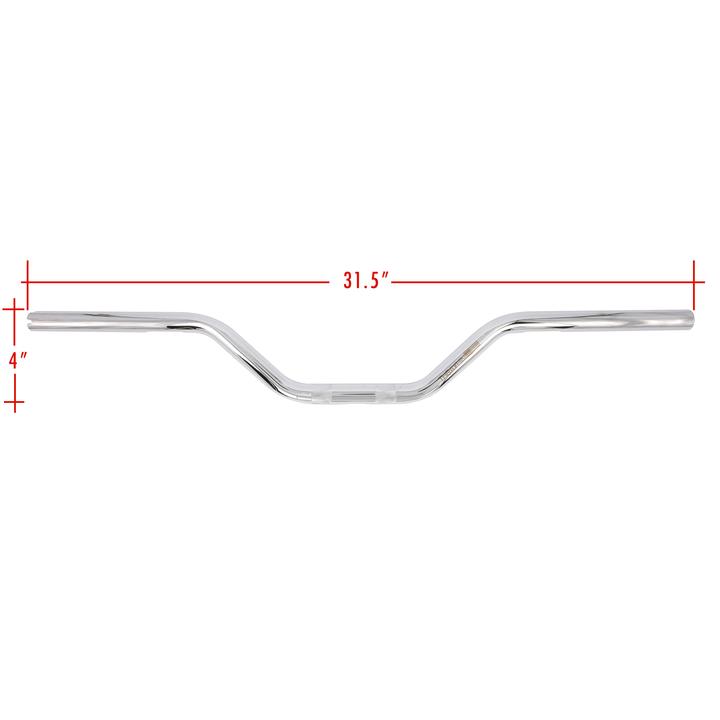Thrashin Supply Bagger Handlebars & Risers Aggressive Mid Bend Bar - Chrome