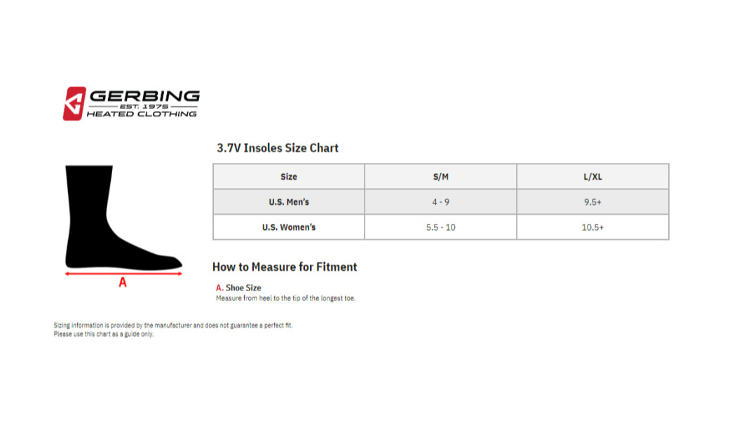 Gerbing Heated Clothing 3V Rechargeable Heated Insoles With Remote |