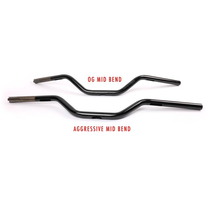 Thrashin Supply Bagger Handlebars & Risers Aggressive Mid Bend Bar - Black