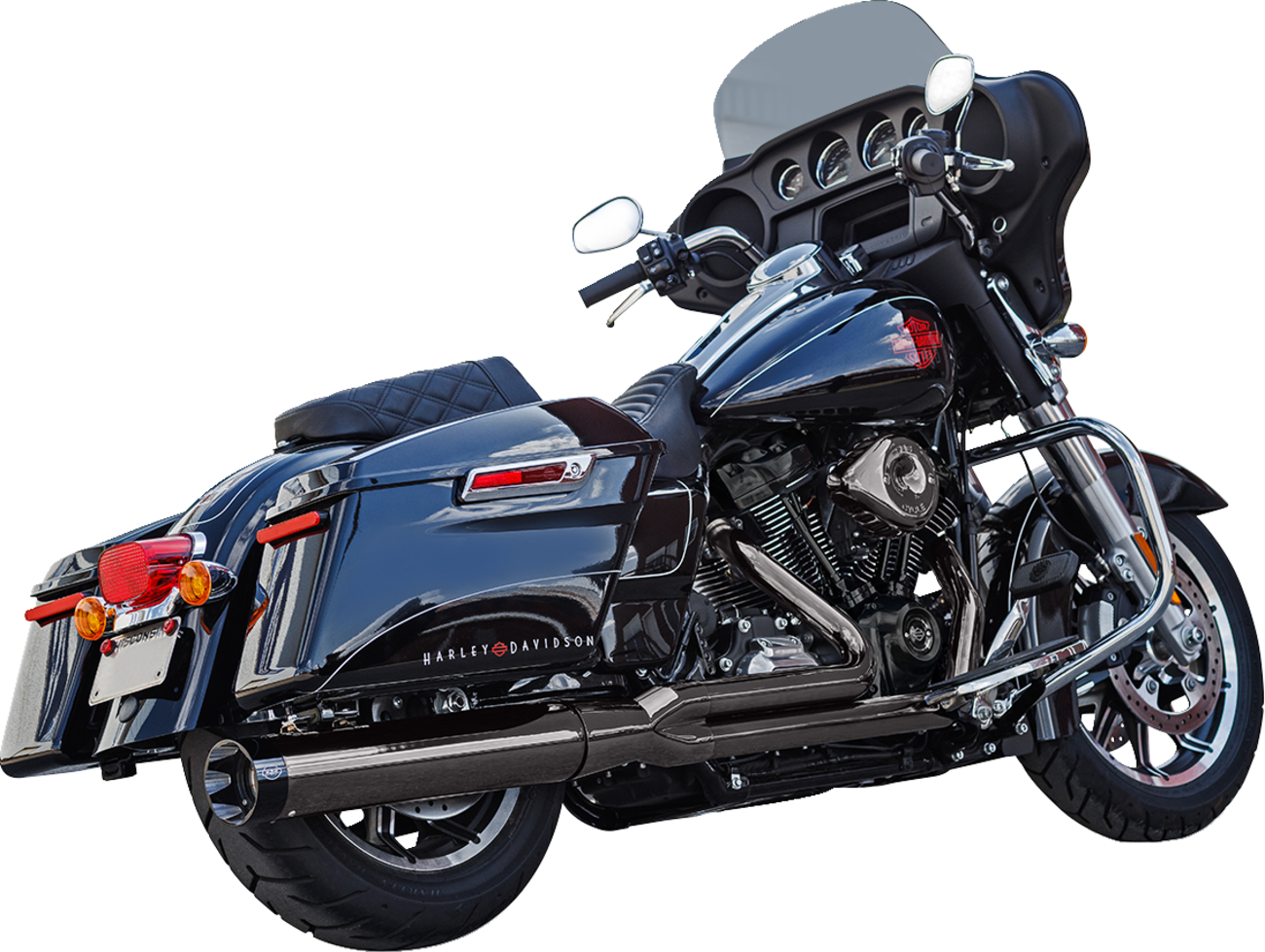 S&S Cycle 2-Into-1 Lava Chrome Sidewinder® Exhaust System - 49-State