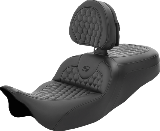 Saddlemen Roadsofa™ Seat - Honeycomb - With Backrest - Fl '08-'23