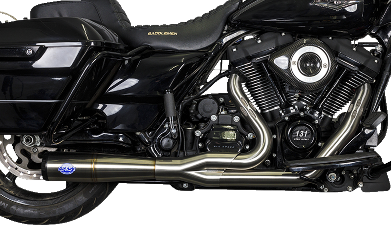 S&S Cycle 2-Into-1 Diamondback Exhaust System - Stainless Steel - 50-State