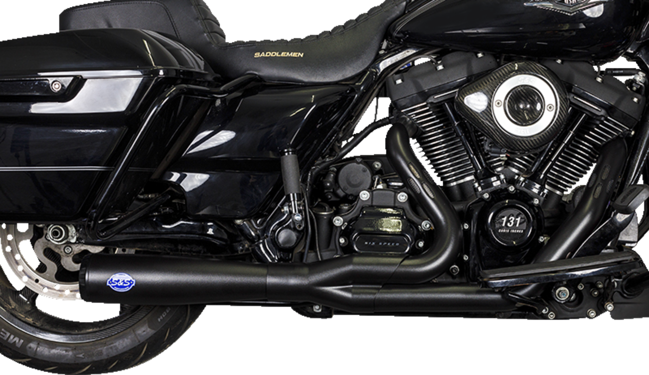 S&S Cycle 2-Into-1 Diamondback Exhaust System - Guardian Black - 50-State