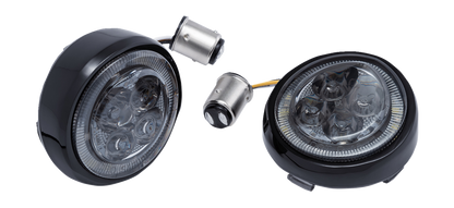 Ciro Turn Signal Insert - Amber/White Led - Smoke Lens - Black |