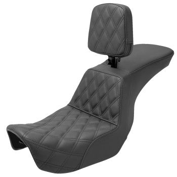 Saddlemen *New* Tour Step Up Seat - Rider Backrest - Front Lattice Stitch - Dyna '06-'17