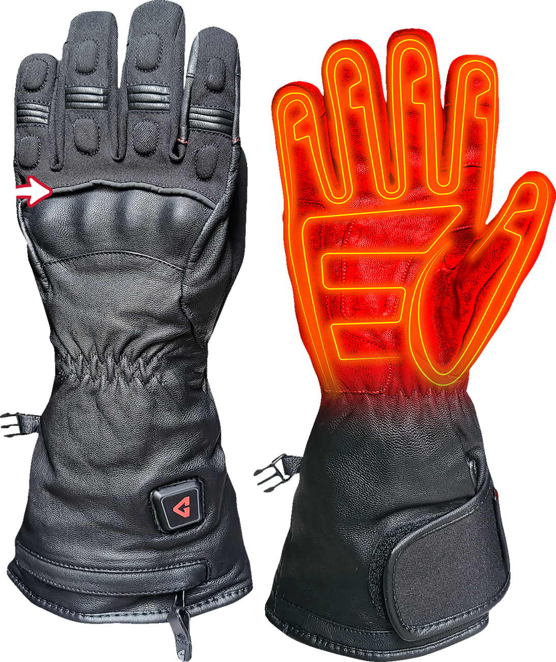Gerbing Heated Clothing 7V Hard Knuckle Battery Heated Gloves - Black |