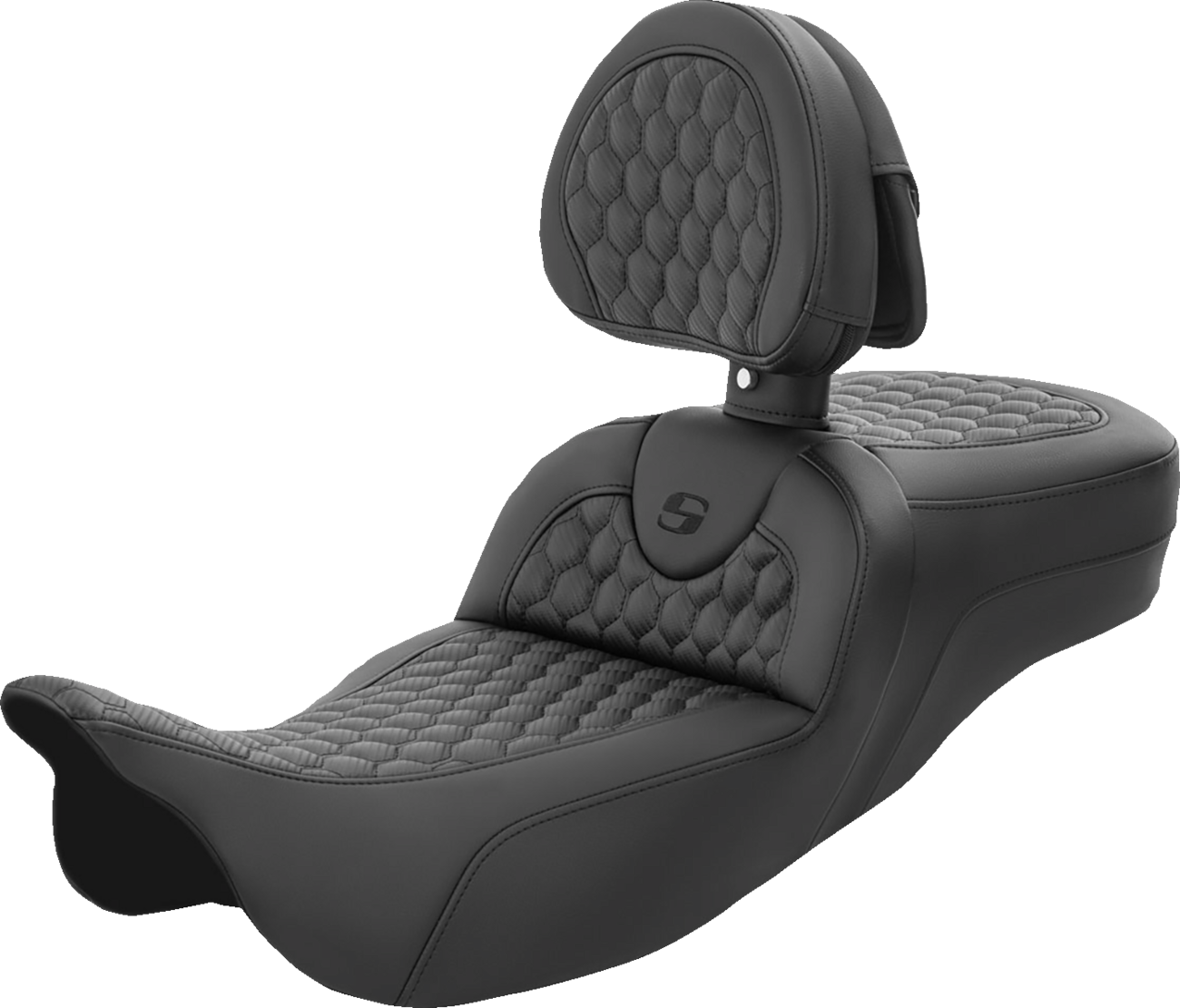 Saddlemen Roadsofa™ Seat - Honeycomb - With Backrest - Extended Reach - Fl '08-'23