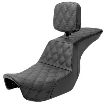 Saddlemen *New* Tour Step Up Seat - Rider Backrest - Full Lattice Stitch - Dyna '06-'17