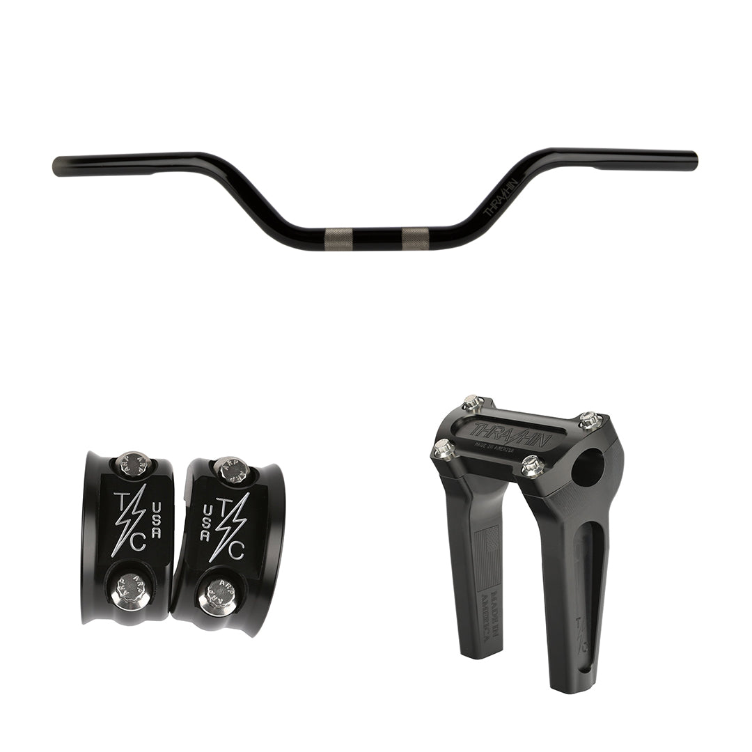 Thrashin Supply Bars, Risers, & Perch Clamp Kit - Mid Bend Bars
