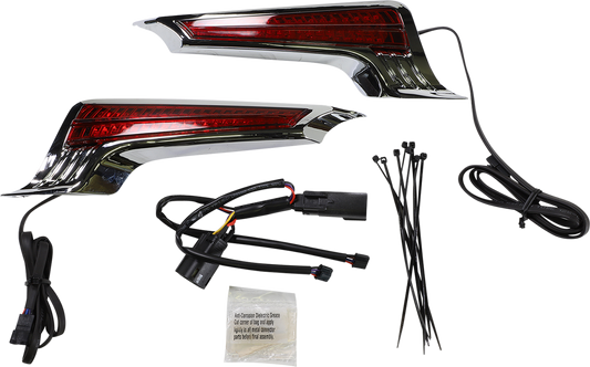 Ciro Filler Panel Light - Red Lens - Red Leds - Chrome |