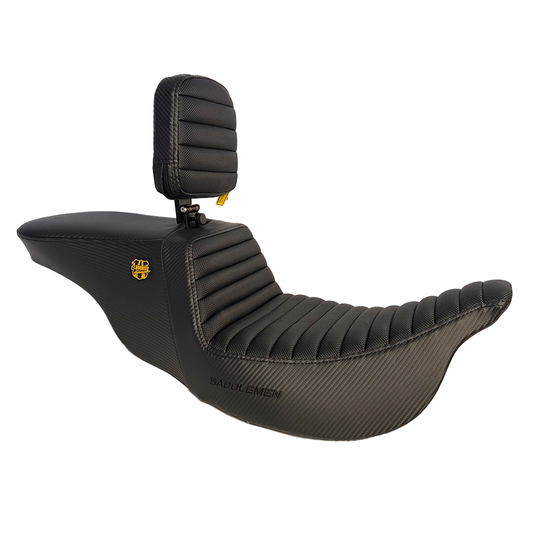 Saddlemen Tour Step-Up Seat - Rider Br - Tuck-N-Roll - Flsb/Fxlr '18-'23