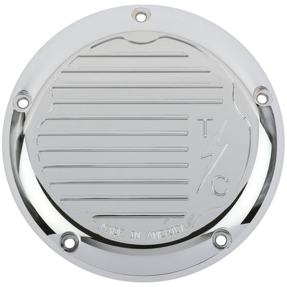 Thrashin Supply Finned 5 Hole Derby Cover - M8 Bagger (Chrome)