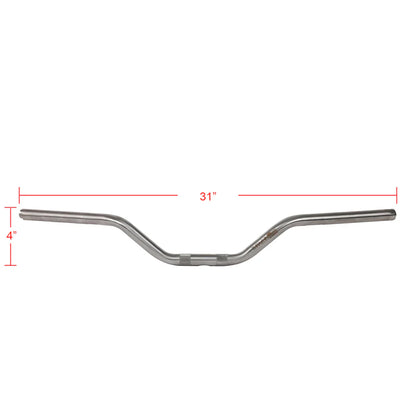 Thrashin Supply Bagger Handlebars & Risers Mid Bend Bars - Stainless