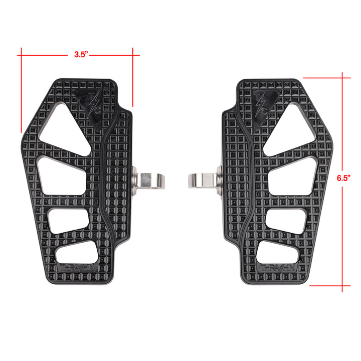 Thrashin Supply Apex Mini Floorboards - Black - Dyna, Sportster, Fxr, Softail