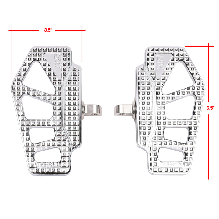 Thrashin Supply Apex Mini Floorboards - Chrome - Dyna, Sportster, Fxr, Softail