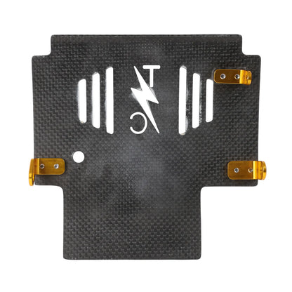 2024+ Touring Skid Plate - Real Woven Carbon - ALL Color Brackets