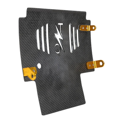 2024+ Touring Skid Plate - Real Woven Carbon - ALL Color Brackets