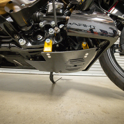 2024+ Touring Skid Plate - Real Woven Carbon - ALL Color Brackets