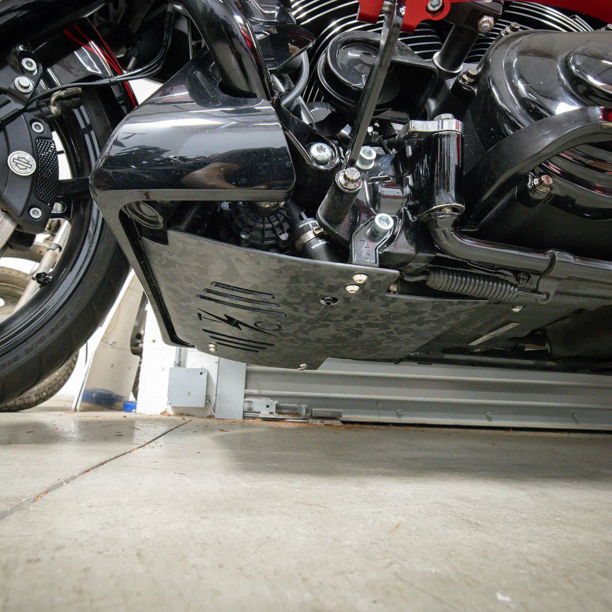 2024+ Touring Skid Plate - Real Forged Carbon - ALL Color Brackets