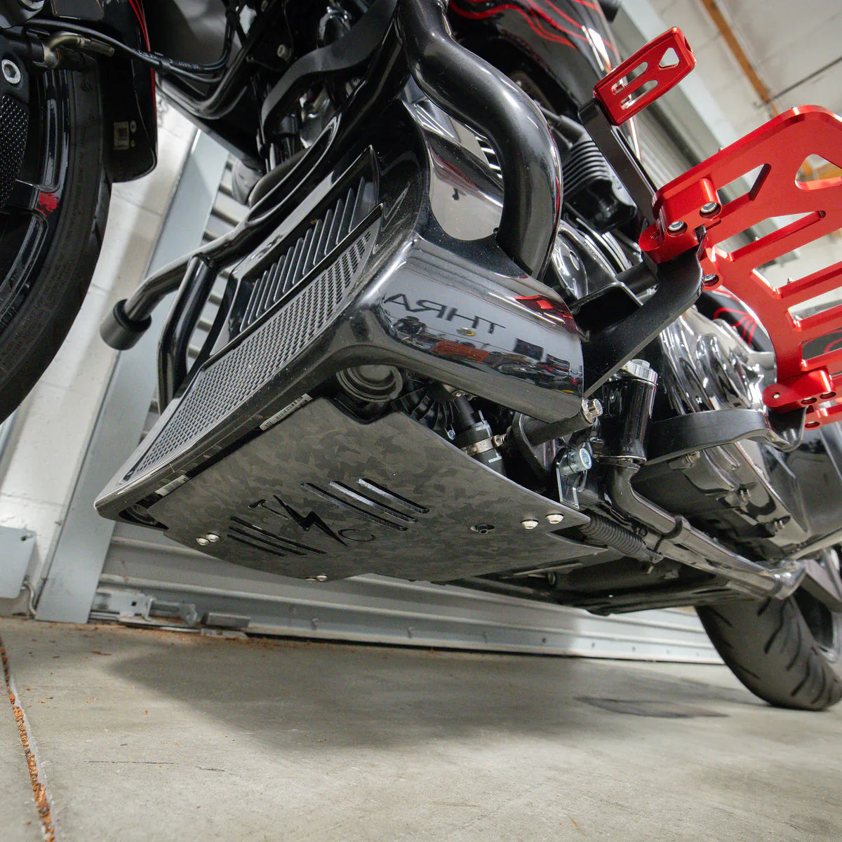 2024+ Touring Skid Plate - Real Forged Carbon - ALL Color Brackets