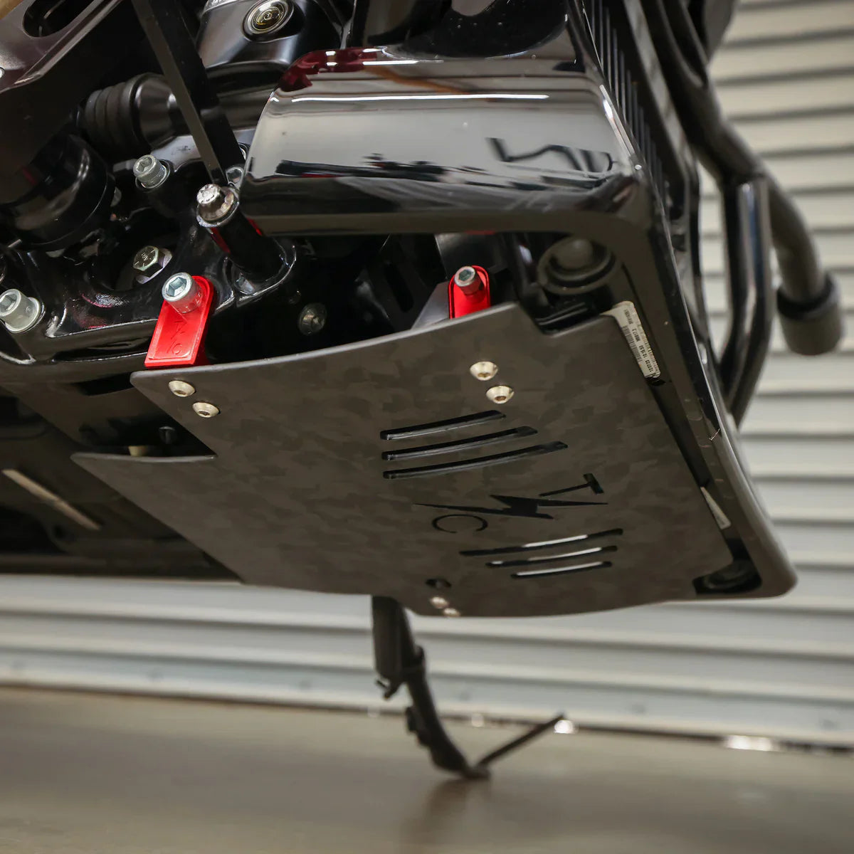 2024+ Touring Skid Plate - Real Forged Carbon - ALL Color Brackets