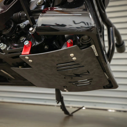 2024+ Touring Skid Plate - Real Forged Carbon - ALL Color Brackets
