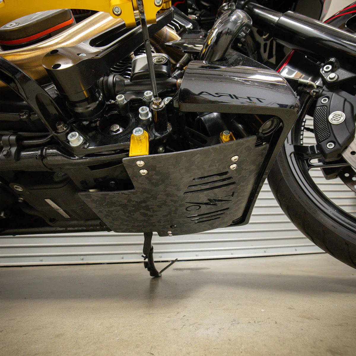 2024+ Touring Skid Plate - Real Forged Carbon - ALL Color Brackets