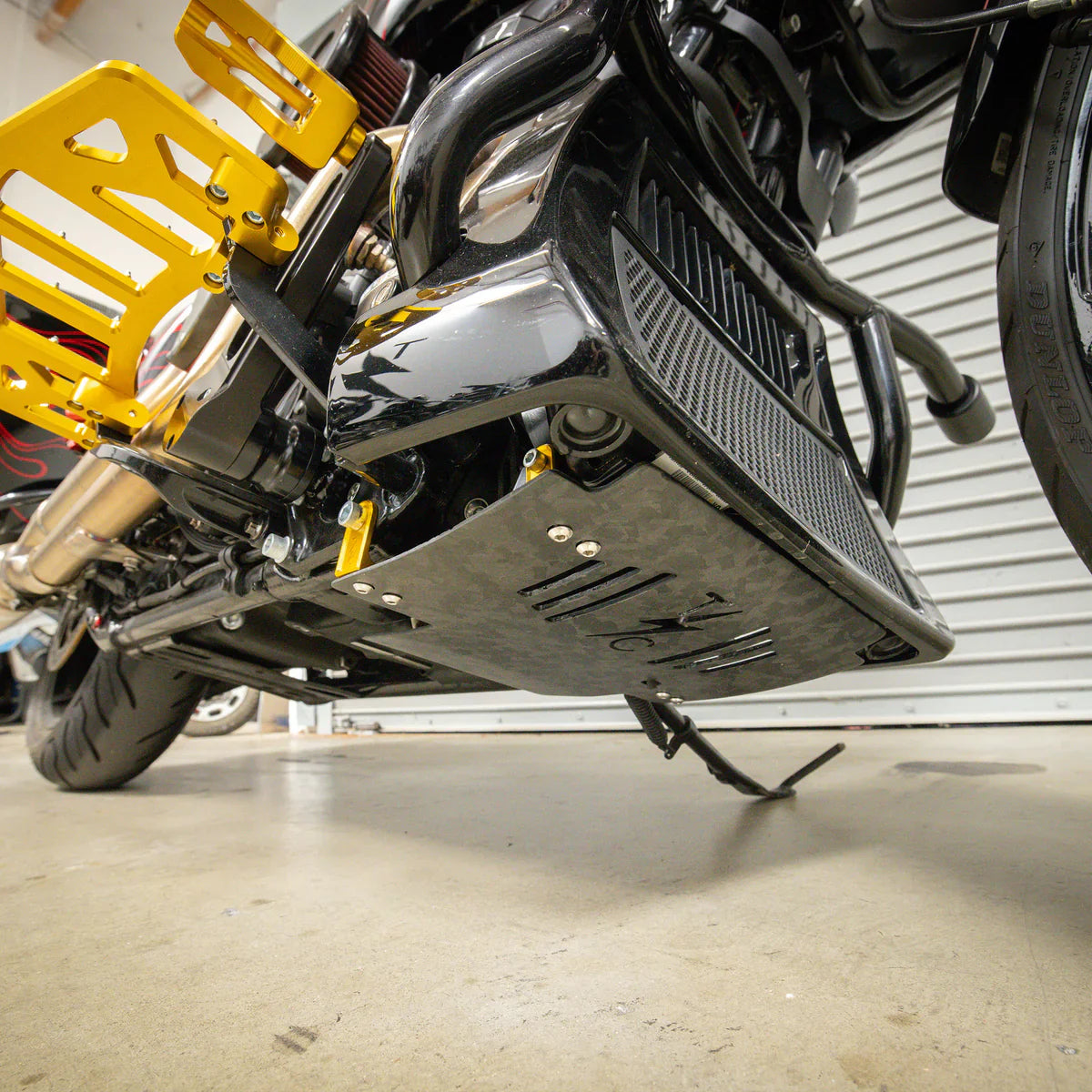 2024+ Touring Skid Plate - Real Forged Carbon - ALL Color Brackets