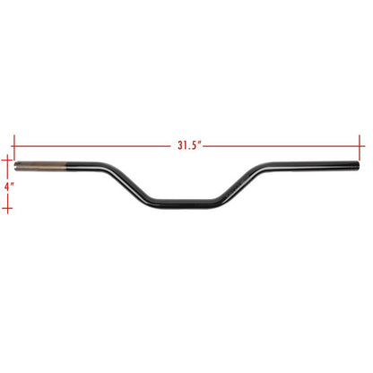 Thrashin Supply Bagger Handlebars & Risers Aggressive Mid Bend Bar - Black