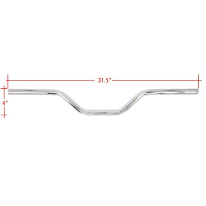 Thrashin Supply Bagger Handlebars & Risers Aggressive Mid Bend Bar - Chrome