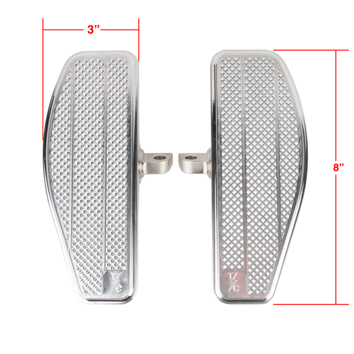 Thrashin Supply Mini Floorboards - Silver - Dyna, Sportster, Fxr, Softail...