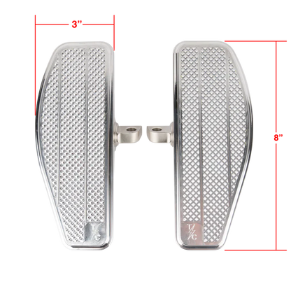 Thrashin Supply Mini Floorboards - Silver - Dyna, Sportster, Fxr, Softail...