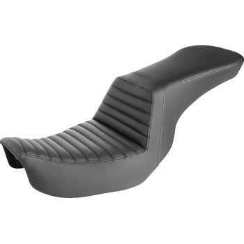 Saddlemen "Highwaymen" Style Step Up Seat - Front Tuck-N-Roll - Black - Dyna