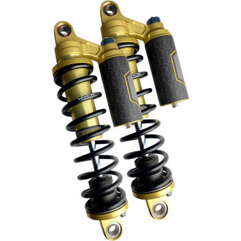 Legend Suspensions Revo Arc Piggyback Shocks - Standard - Gold - 14" - '99-'17 Dyna