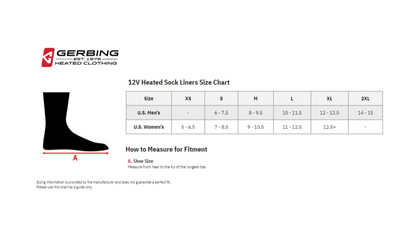 Gerbing Heated Clothing 12V Heated Sock Liner |